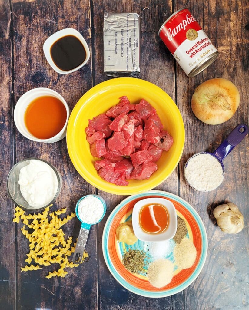 INGREDIENTS NEEDED FOR CROCKPOT BEEF STROGANOFF