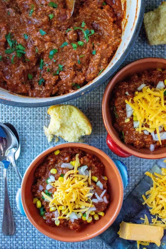 Classic Chili in bowls