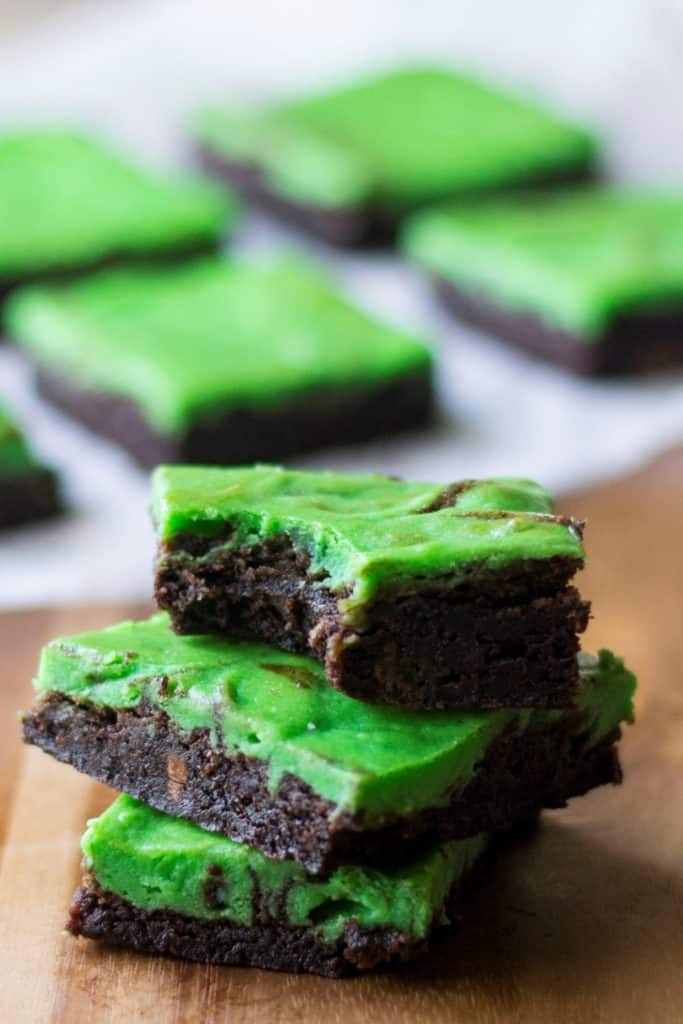 Green Cheesecake Brownie Bars