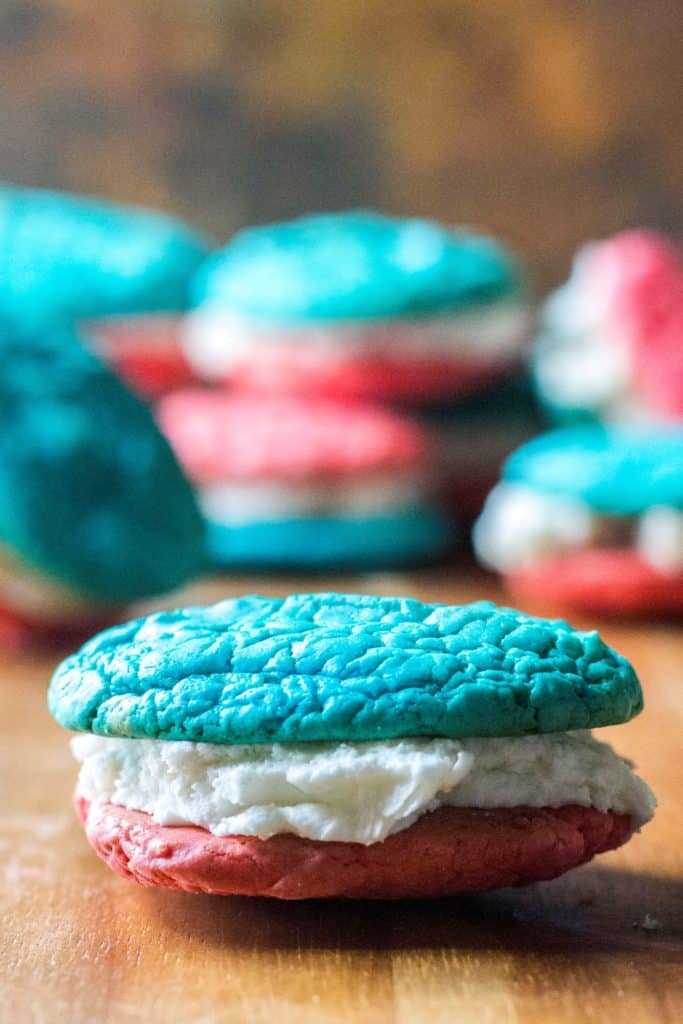 4th of July Cake Mix Whoopie Pies