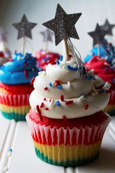 Red White and Blue Patriotic Cupcakes
