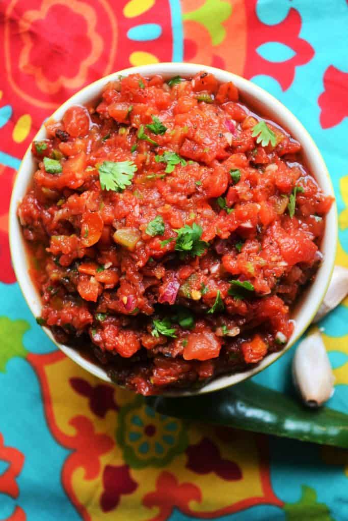 Easy Homemade Salsa from the top