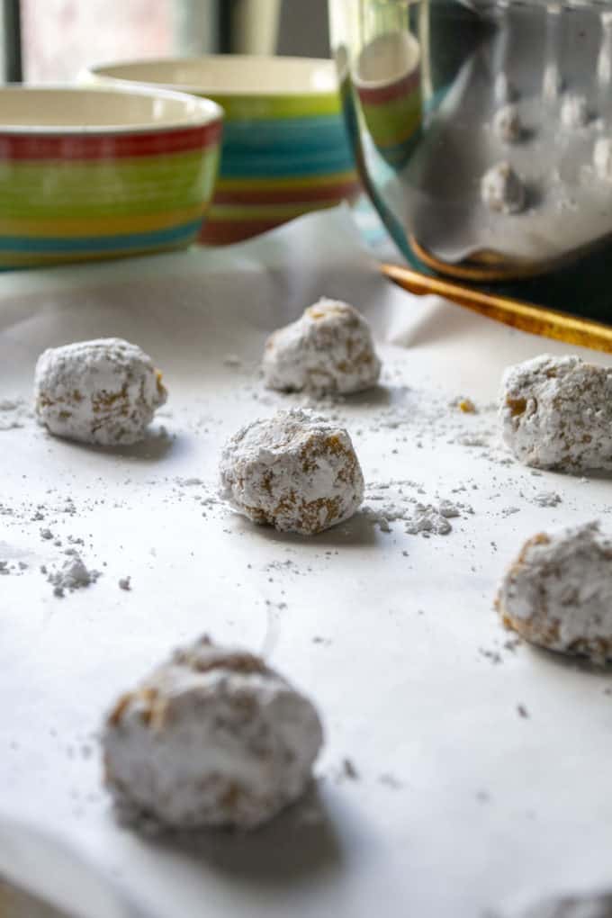 pumpkin cookies on a baking sheet