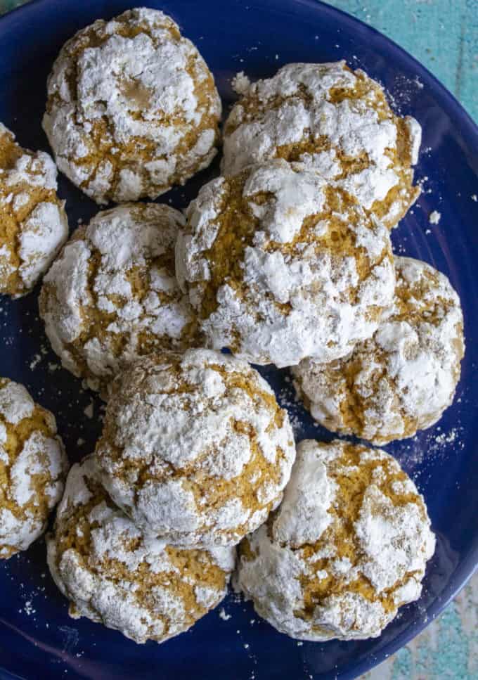 pumpkin cookies on a plate