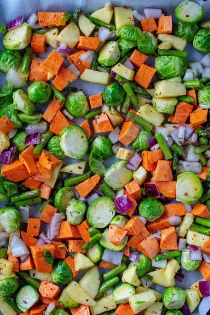 Roasted Vegetable Salad with Apple Vinaigrette