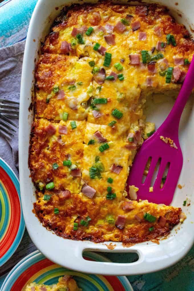 Ham and Cheese Hash Brown Breakfast Casserole