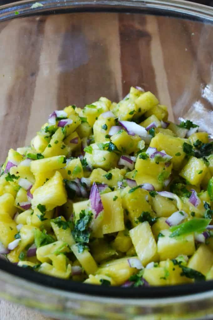 Pineapple Jalapeno Salsa in a bowl