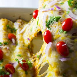 Slow Cooker BBQ Beef Enchiladas | These Slow Cooker BBQ Beef Enchiladas are hearty and packed full of delicious BBQ flavor. An amazing new twist on a family favorite!! | Pack Momma| https://www.awickedwhisk.com