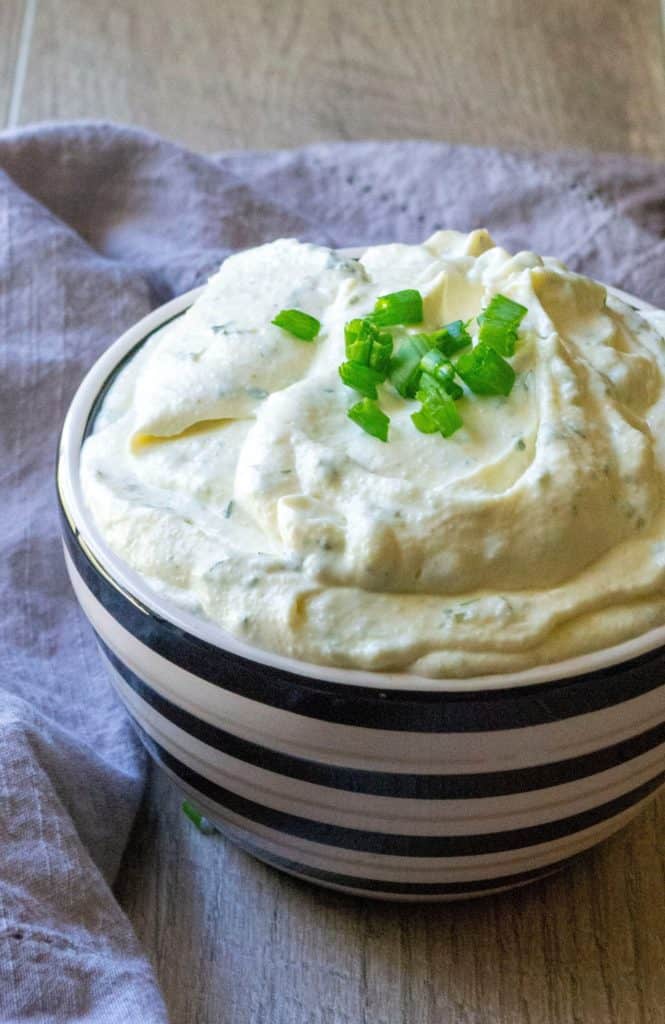 Homemade Ranch Veggie Dip in a bowl