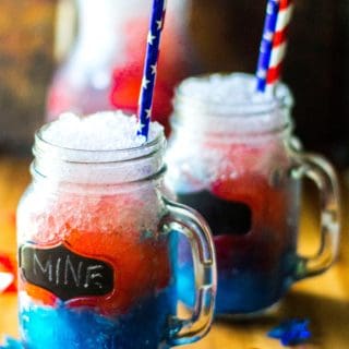July 4th Red White and Blue Frozen Bomb Pop Cocktail