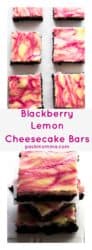Blackberry Lemon Cheesecake Bars | Blackberry Lemon Cheesecake Bars are the perfect sweet treat that won't weigh you down. Tart, creamy and decadent, these are easy and delicious every time | A Wicked Whisk