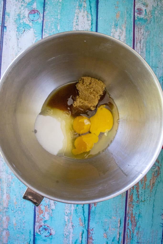 cupcake batter in a mixing bowl