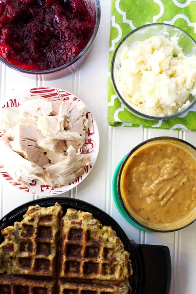 Next Day Stuffing Waffles | Next Day Stuffing Waffles are the most delicious way to gather your family together and free your refrigerator of all those holiday leftovers. | Pack Momma | https://www.awickedwhisk.com