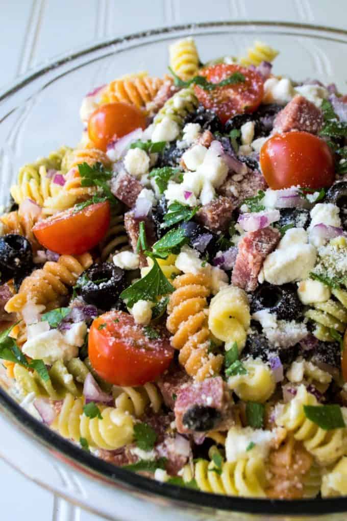 Italian Pasta Salad With Pepperoni A Wicked Whisk