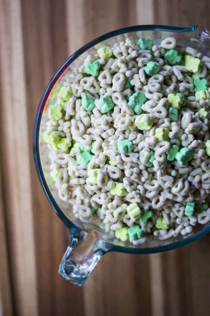 Lucky Charms cereal in a bowl