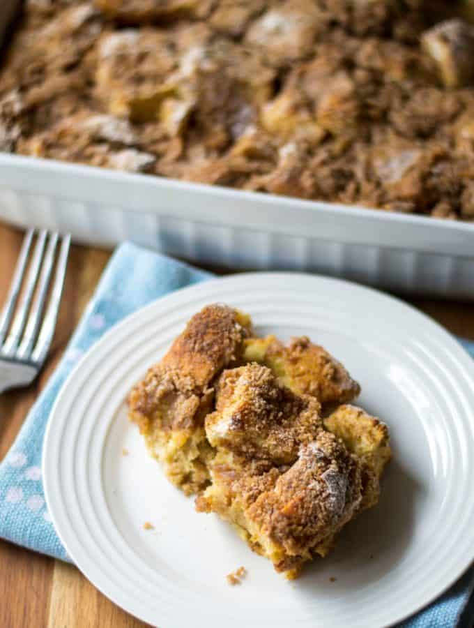 Overnight French Toast Casserole on a plate