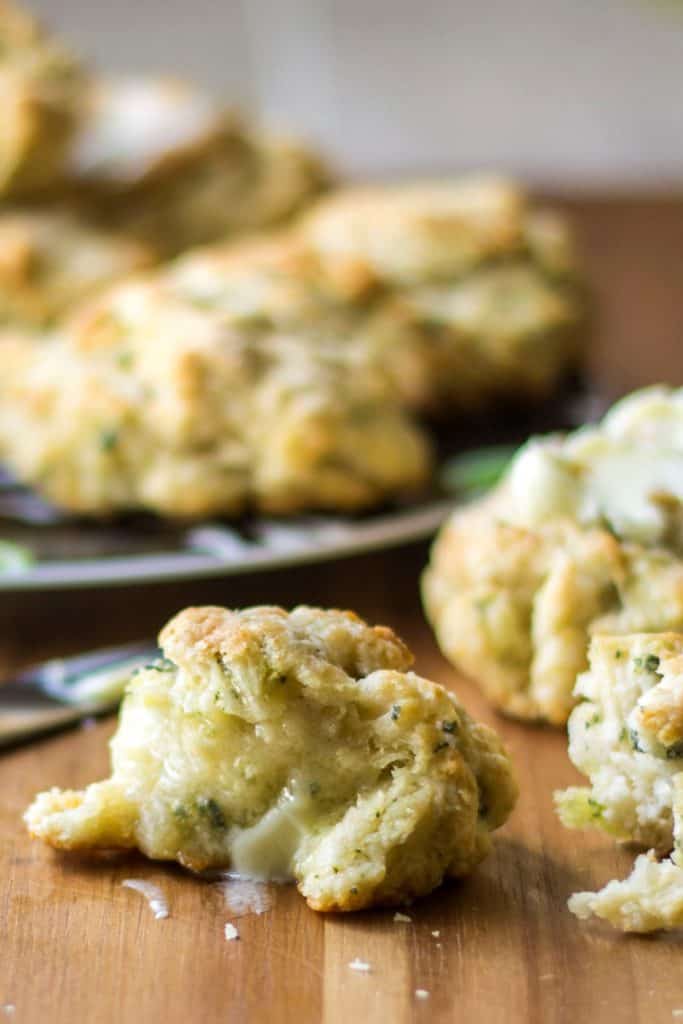 Sage Biscuits piece with melted butter