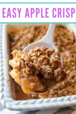 This is the best apple crisp recipe you will ever try! Apple desserts are always a crowd pleaser and this easy baked apple recipe is made using fresh apples, sugar and spice and buttery golden apple crisp topping. #applecrisp #easyapplecrisp #applecrisprecipe #applecrisprecipewithoats #appledessertseasy #fourthofjulyappledesserts
