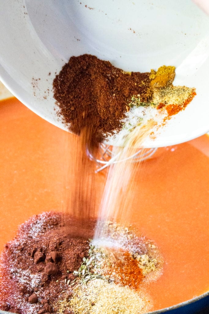 chili and spices for enchilada sauce