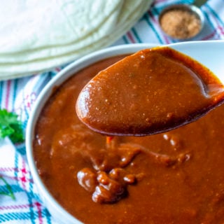 This is the BEST homemade enchilada sauce recipe! Rich, thick and quick to make, this spicy red enchilada sauce will blow the canned stuff right out of your pantry!