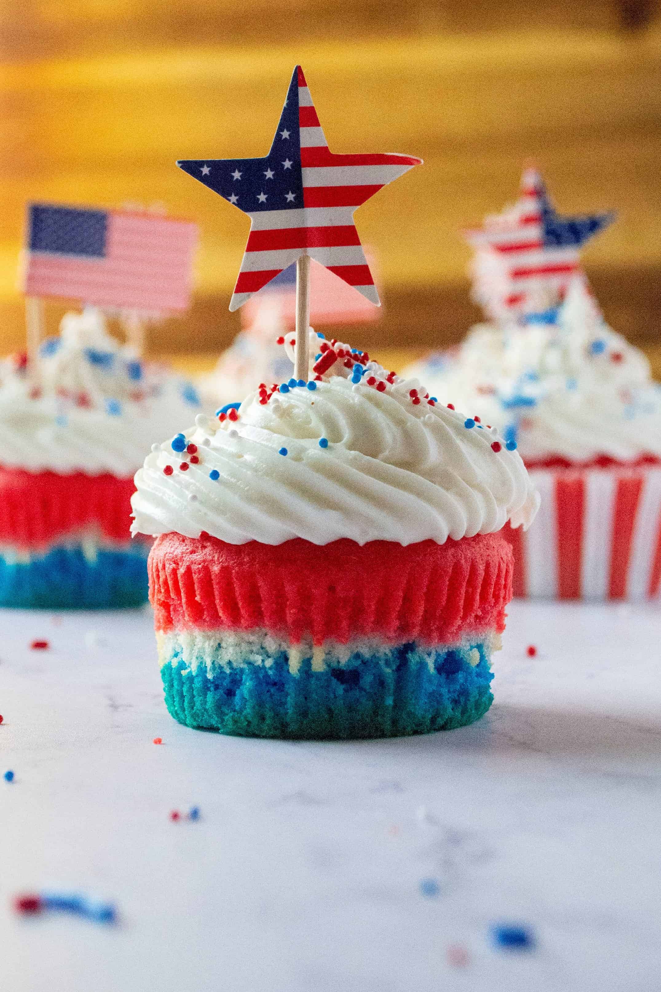 Red White And Blue Patriotic Cupcakes A Wicked Whisk