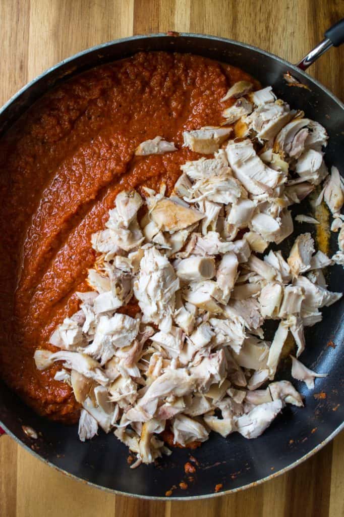 Chicken Tinga Tostadas shredded chicken