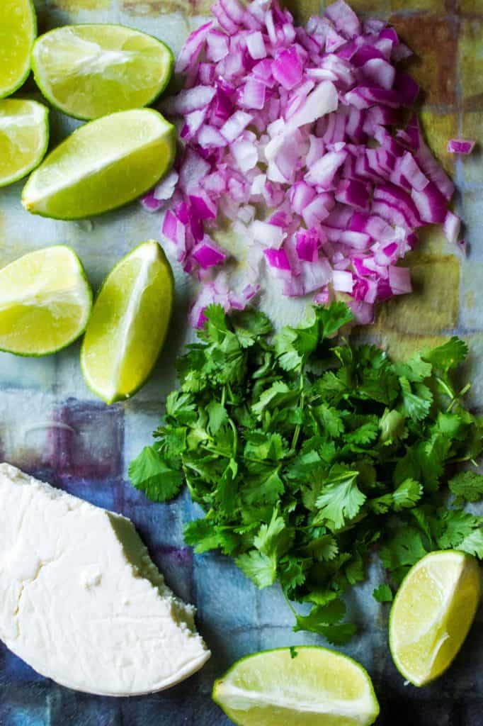 Chicken Tinga Tostadas garnishes