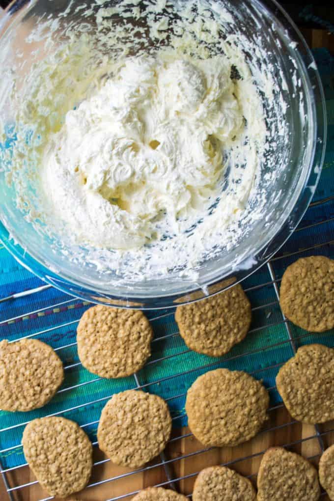Homemade Oatmeal Cream Pies bowl of fluffy filling