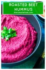 Roasted Beet Hummus is an easy, healthy Game Day recipe made with roasted beets, chickpeas, fresh lemon and a bite of garlic. Bright vibrant pink, Roasted Beet Hummus is creamy smooth hummas perfect to serve up with pita chips and yes, it really is better than store-bought! #roastedbeethummus #beethummus #pinkhummus #purplehummus #gamedayfood #healthygamedayfood #healthysnack #homemadehummus #healthygamedaysnack #healthytailgatingfood #tailgatingfood
