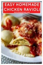 This Homemade Chicken Ravioli Recipe is an easy ravioli recipe made with ground chicken, a few simple pantry ingredients and tons of fresh produce. Easier to make than you might think, this Homemade Chicken Ravioli Recipe is the perfect chicken dinner to serve up this week. #ravioli #chickenravioli #homemaderavioli #homemadechickenravioli #easypastadinner #easyraviolirecipe #homemadechickenraviolirecipe #homemadepasta
