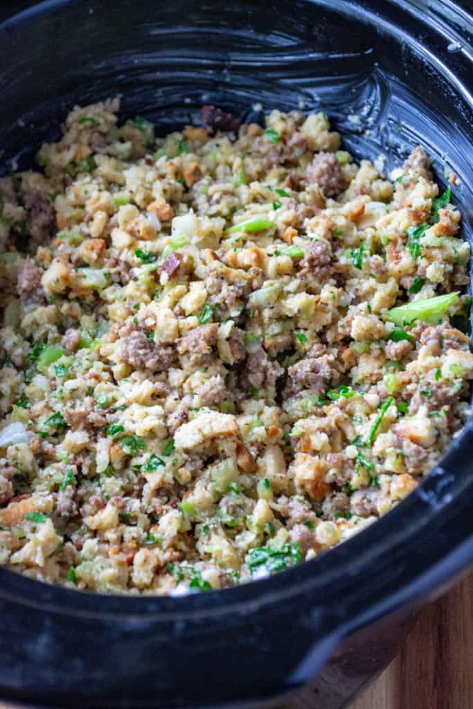 Slow Cooker Sausage Stuffing