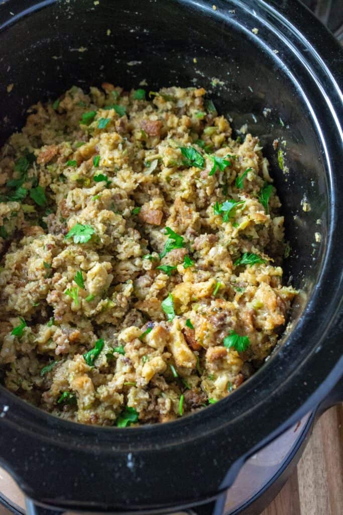 Slow Cooker Sausage Stuffing