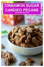 Cinnamon Sugar Coated Pecans are the perfect sweet glazed pecans for salads, dessert toppings, out of hand munching, holiday food gifts, and more! Sweet and salty, this easy candied pecan recipe is everyone's favorite! | A Wicked Whisk #candiedpecans #candiedpecanseasy #candiedpecanseasybrownsugar #candiedpecanseasyoven #candiedpecanseasyholidaygifts #cinnamonsugarcoatedpecans #sugarcoatedpecans #sugarcoatedpecanseasy #sugarcoatedpecansrecipe #sugarpecans #sugarpecanseasy