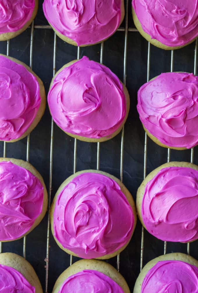 hot pink cookies