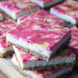 pink valentine's day cheesecake bars