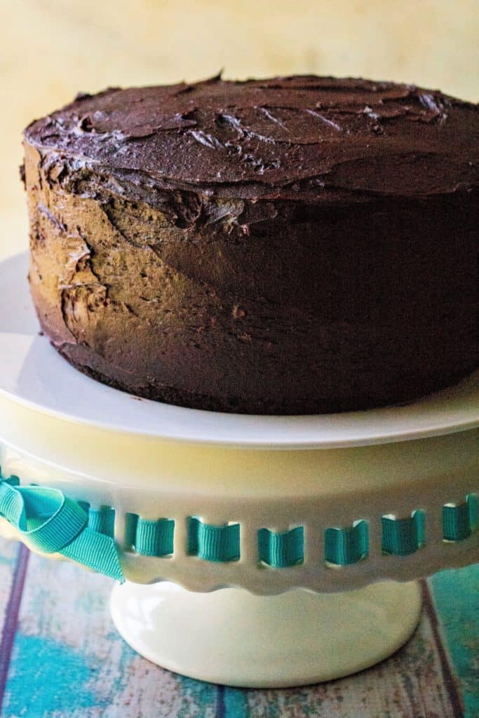 This dark, moist homemade chocolate cake recipe is made from scratch and the BEST chocolate cake recipe you will ever taste! 