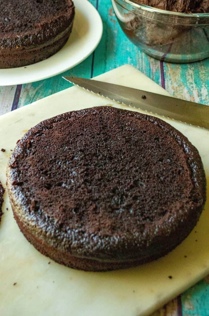 Best Homemade Chocolate Cake flat cake top