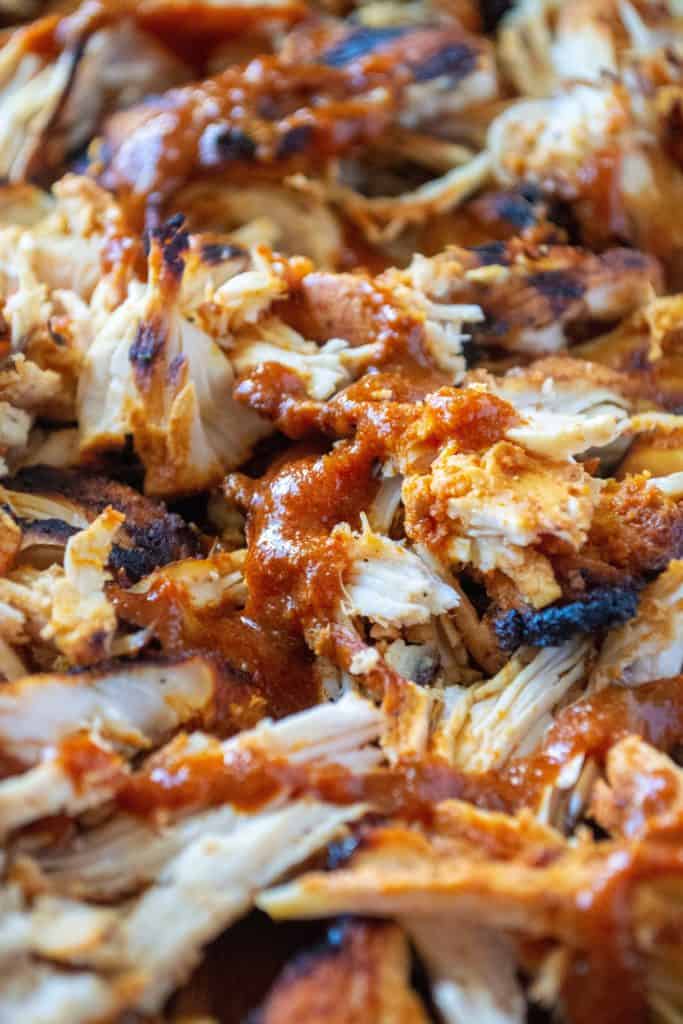 Chili Lime Chicken Tacos shredded chicken with sauce