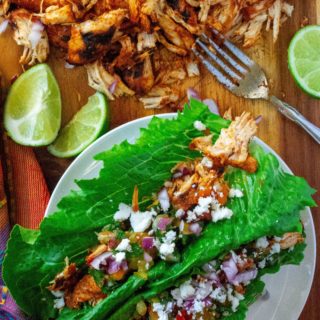 Chili Lime Chicken Tacos on a plate