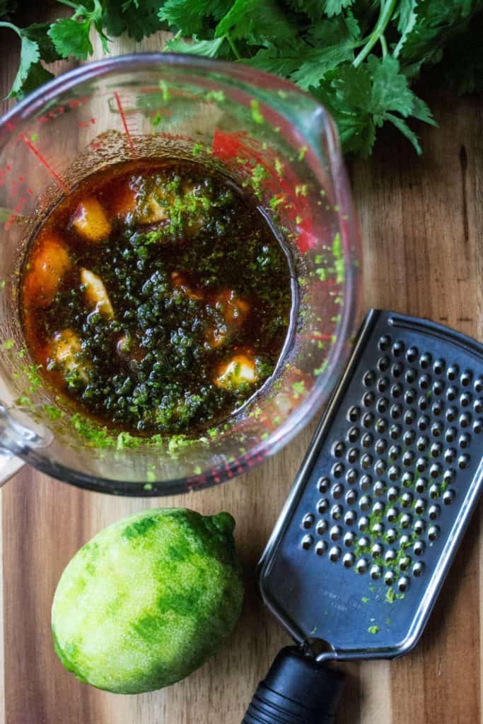 Chili Lime Chicken Tacos zest a lime