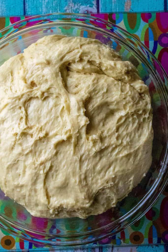 Funfetti Cinnamon Rolls proofed dough
