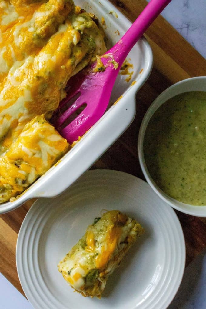 Breakfast Enchiladas with Poblano Sauce | A Wicked Whisk