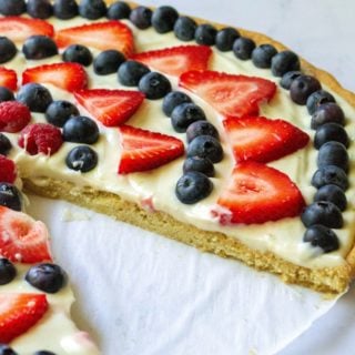 Red White and Blue Fruit Pizza slice missing