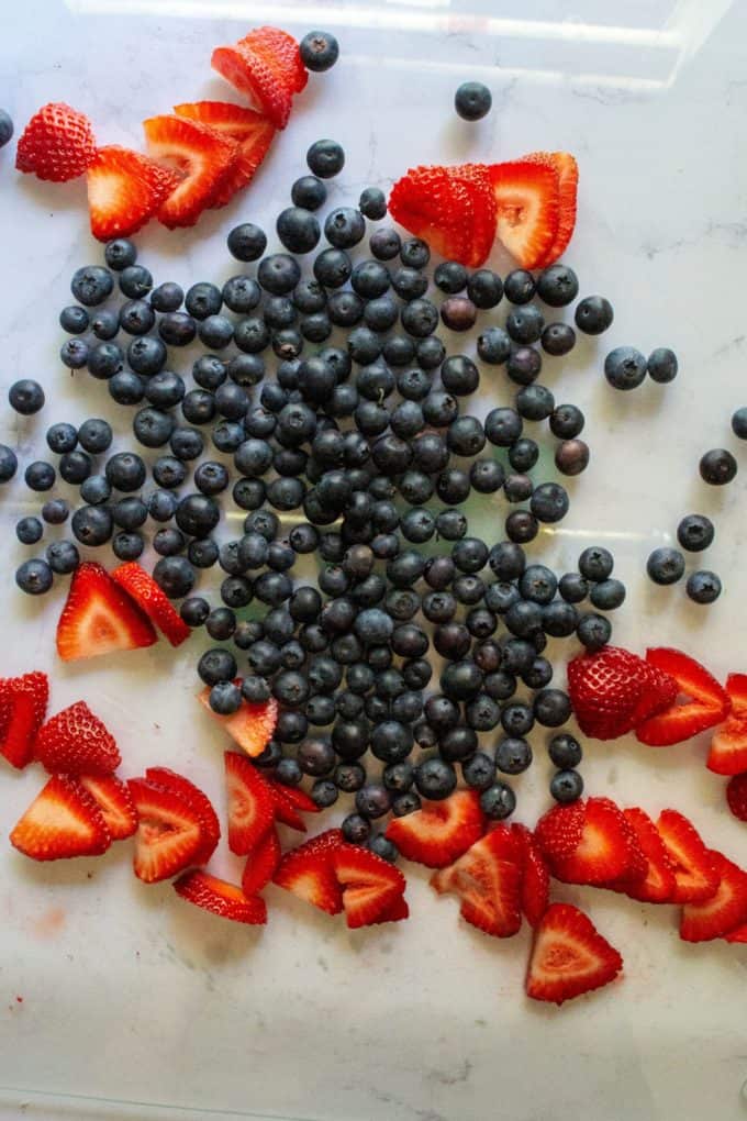 Red White and Blue Fruit Pizza blueberries strawberries