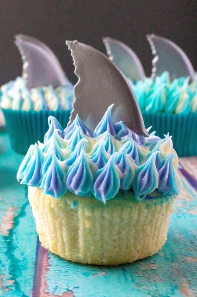 shark fin cupcake