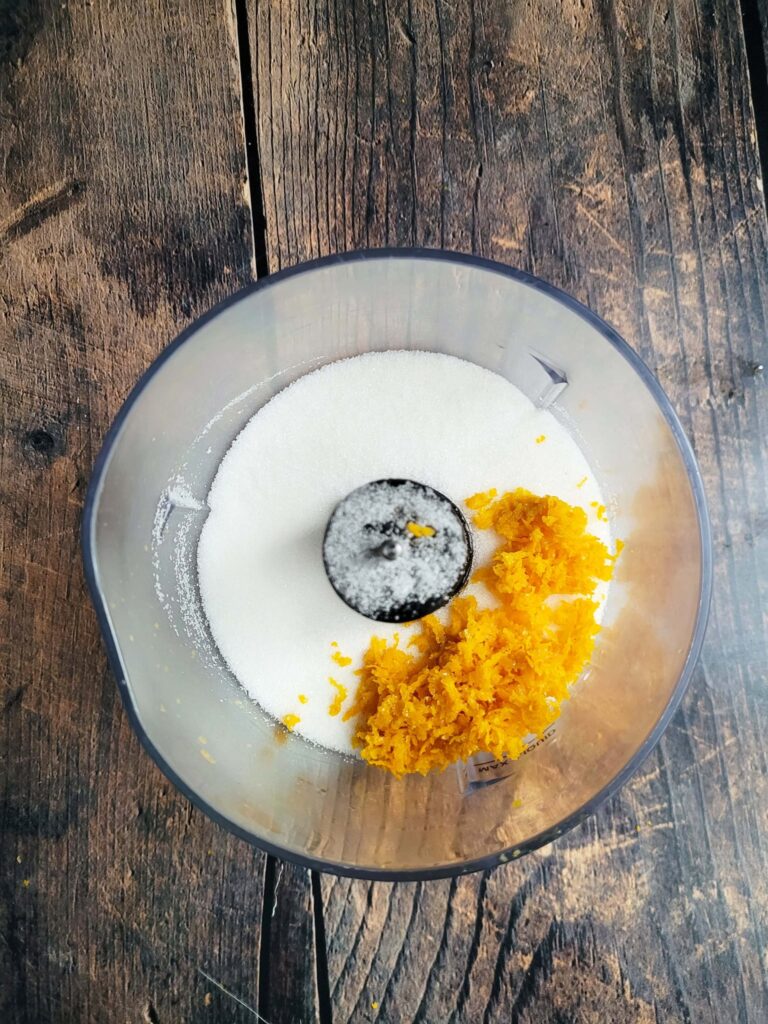 orange sugar in a food processor