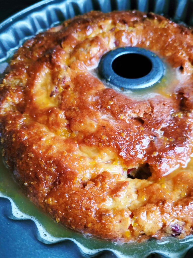 orange cake soaked in orange sugar butter