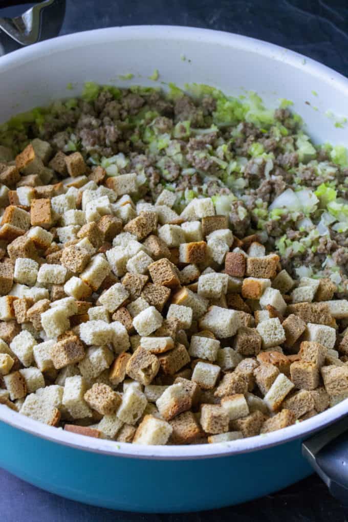 stuffing made with store-bought stuffing cubes