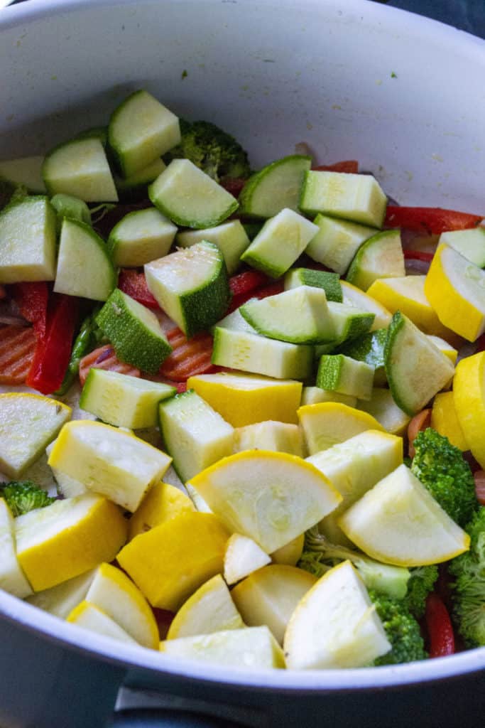 veggies in a skillet