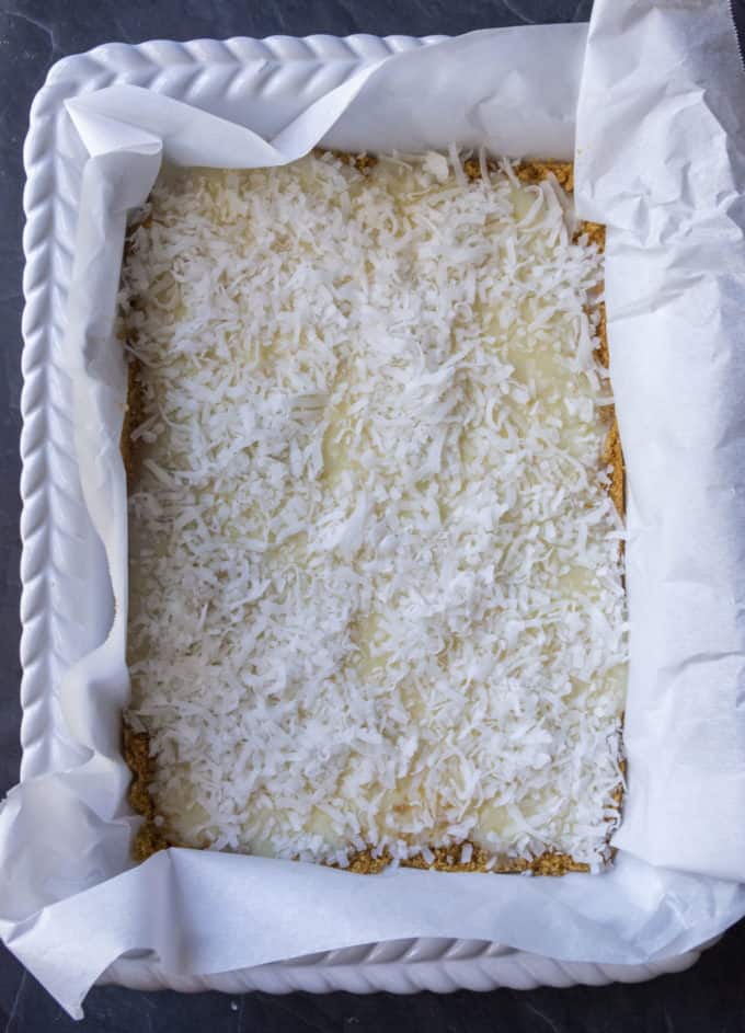 easter magic bars coconut layer